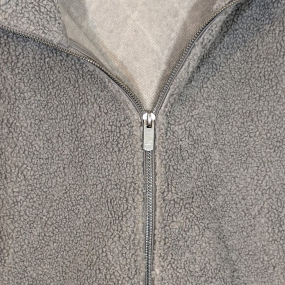 NWT Freely Irene Sherpa Jacket Gray L Women's Gorpcore Outdoor Fleece Hooded Zip - Picture 3 of 8